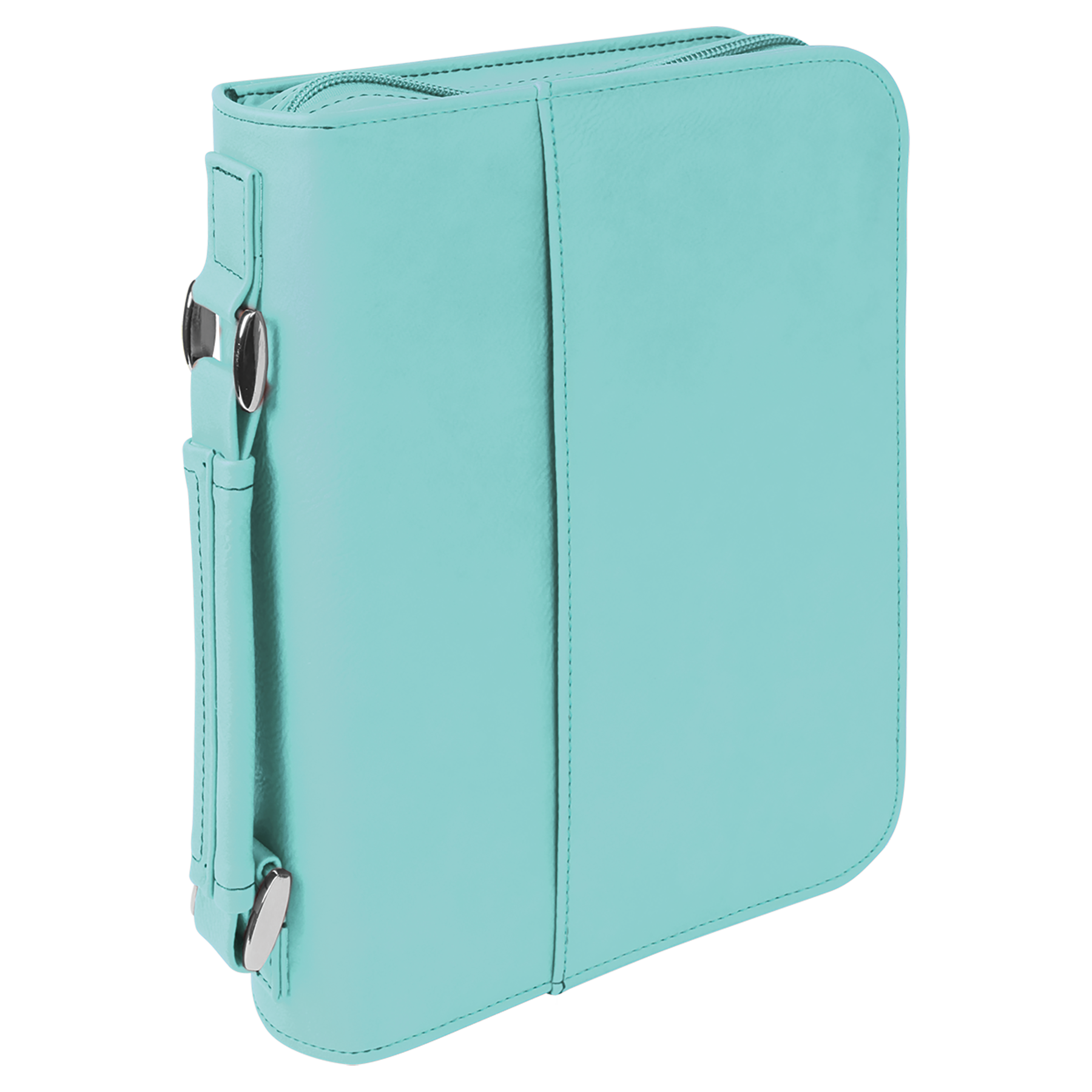 Teal Leatherette Book/Bible Cover with Zipper blank-preview
