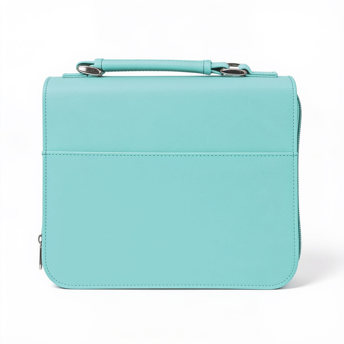 Leatherette Book/Bible Cover with Handle & Zipper – Teal / Medium preview
