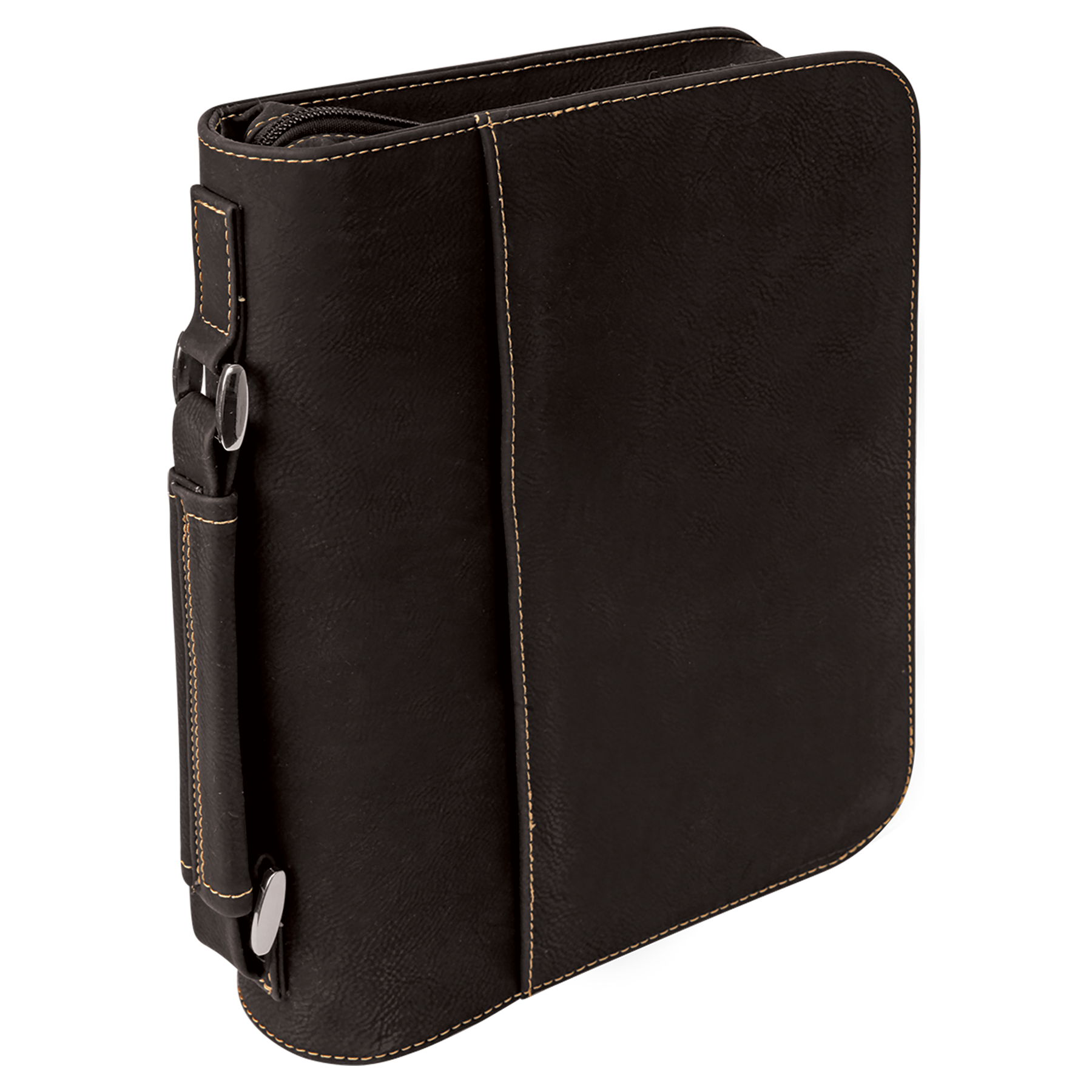 Black/Gold Leatherette Book/Bible Cover with Zipper blank-preview