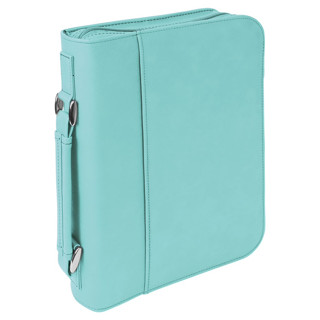 Teal Leatherette Book/Bible Cover with Zipper blank-preview