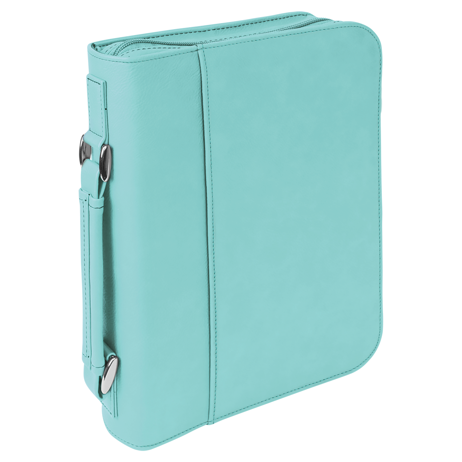 Teal Leatherette Book/Bible Cover with Zipper blank-preview