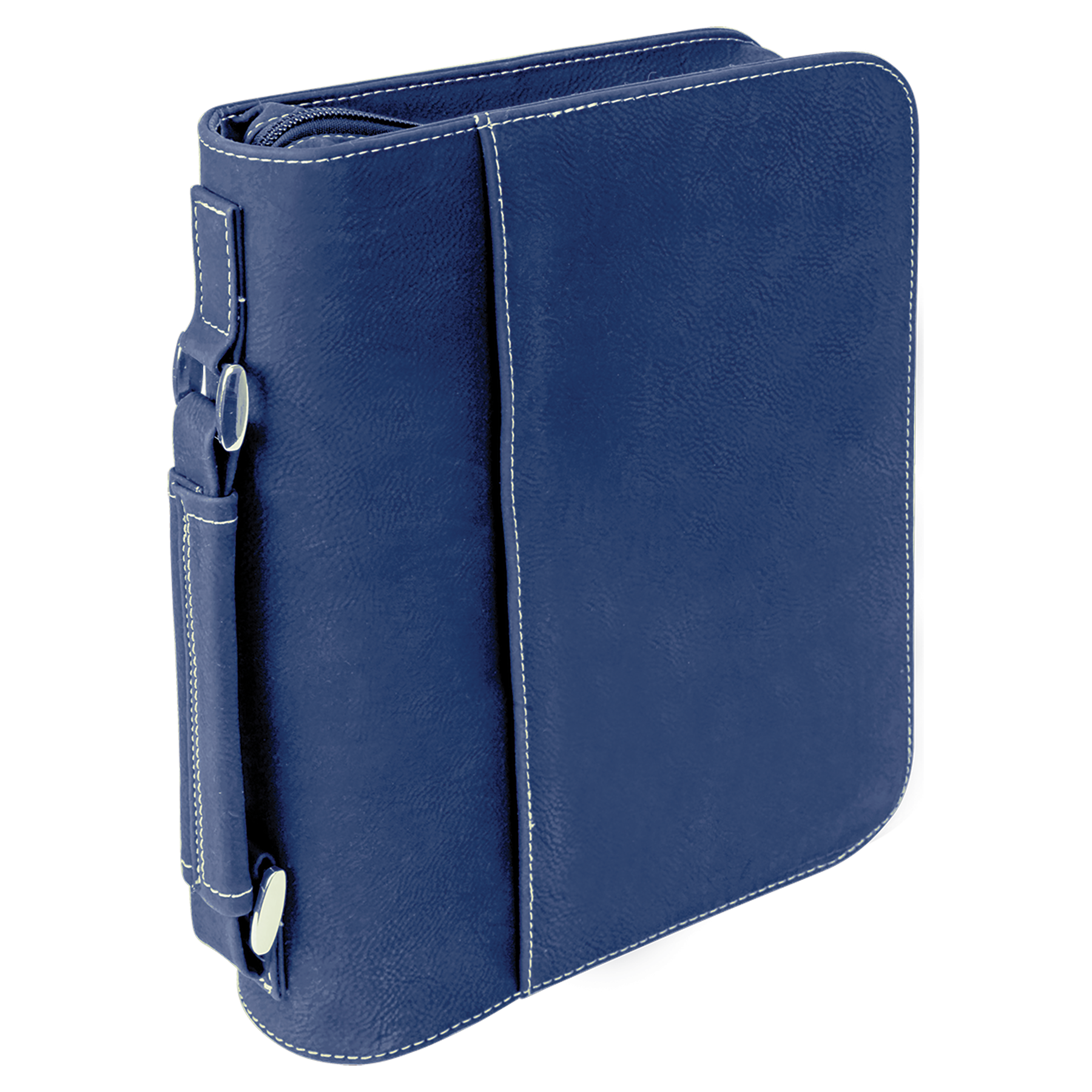 Blue/Silver Leatherette Book/Bible Cover with Zipper blank-preview