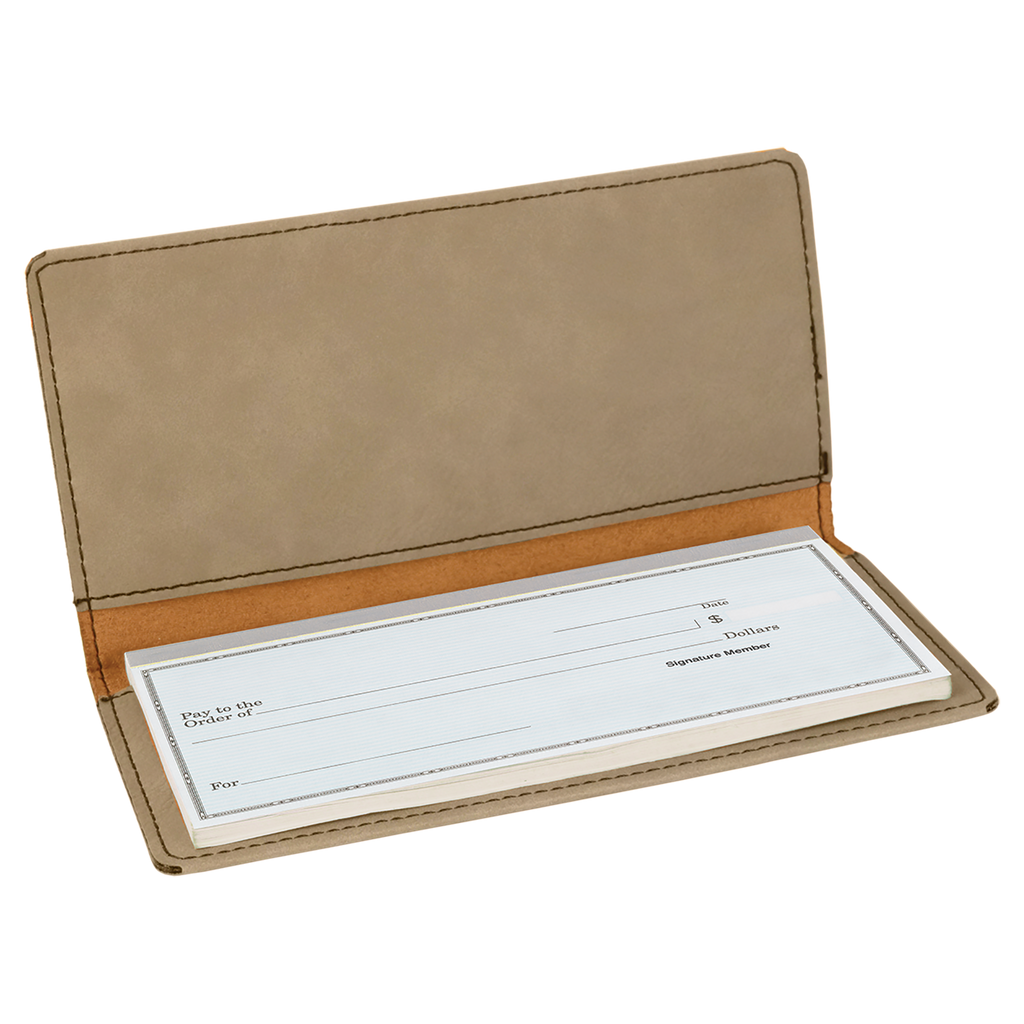 Light Brown Leatherette Checkbook Cover