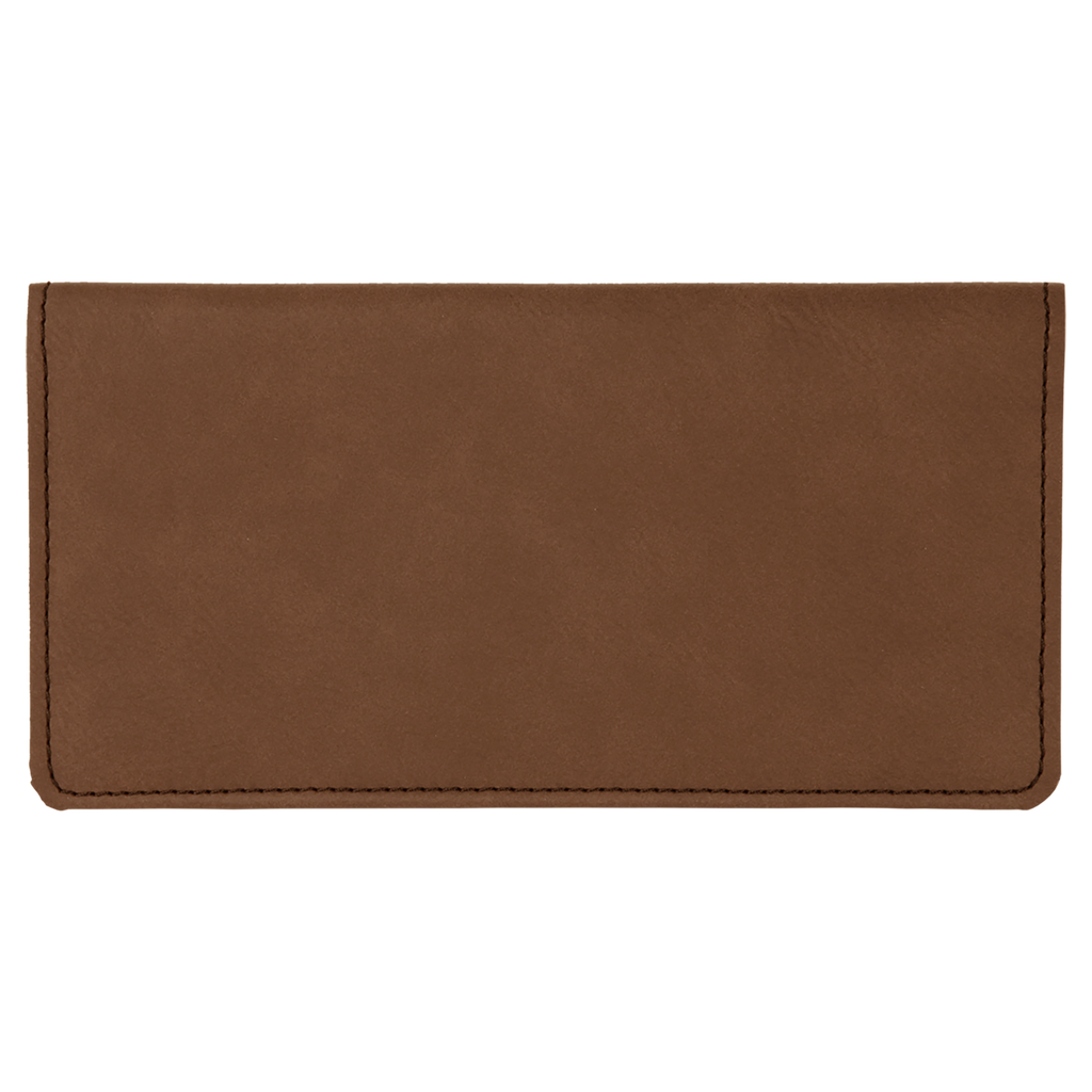 Dark Brown Leatherette Checkbook Cover blank-preview