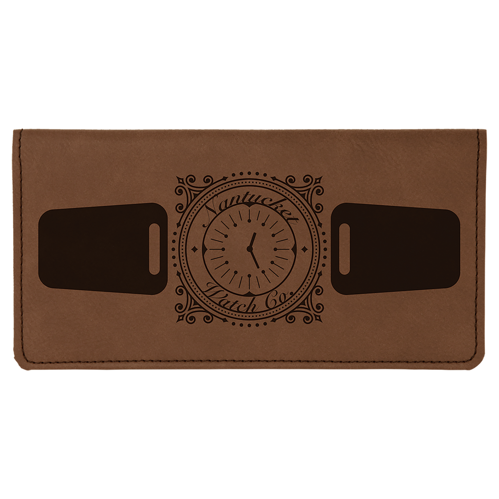 Dark Brown Leatherette Checkbook Cover