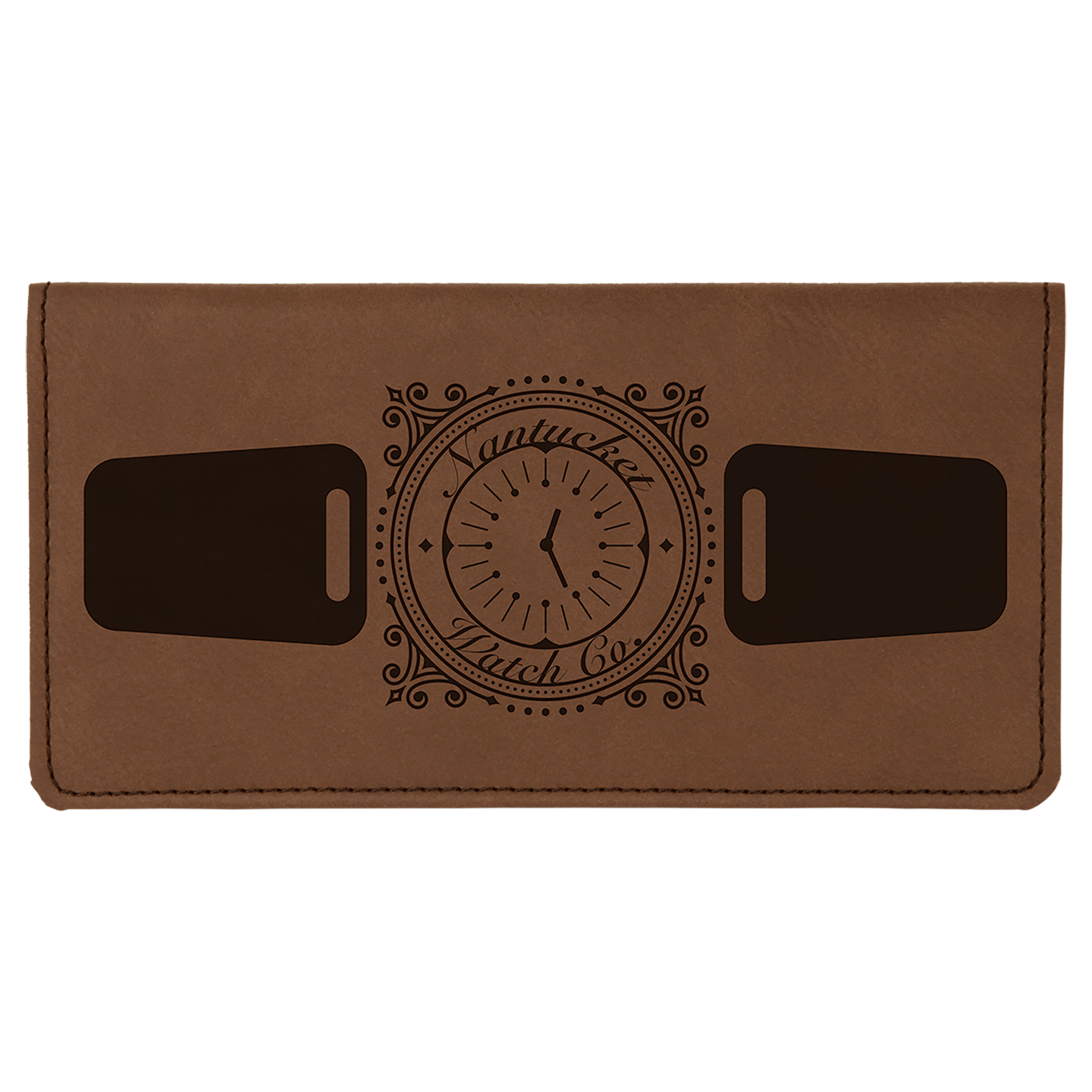 Dark Brown Leatherette Checkbook Cover