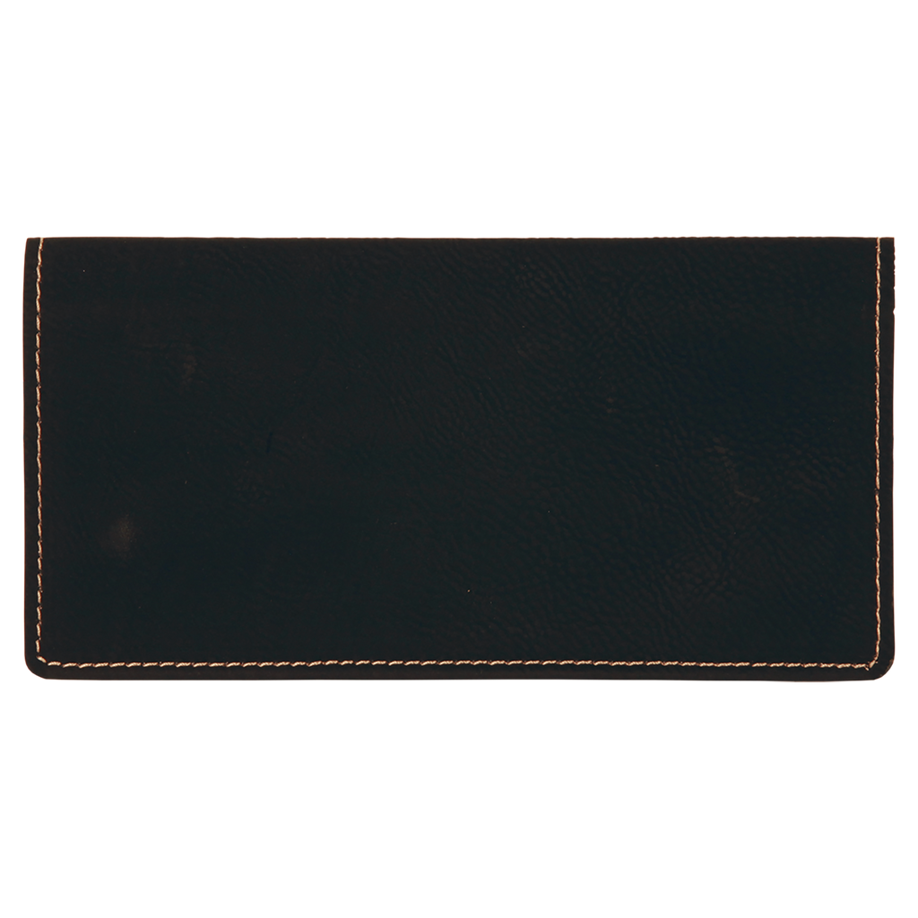 Black/Gold Leatherette Checkbook Cover blank-preview
