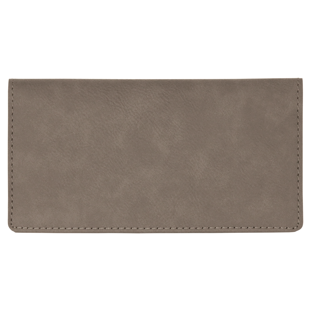 Gray Leatherette Checkbook Cover blank-preview