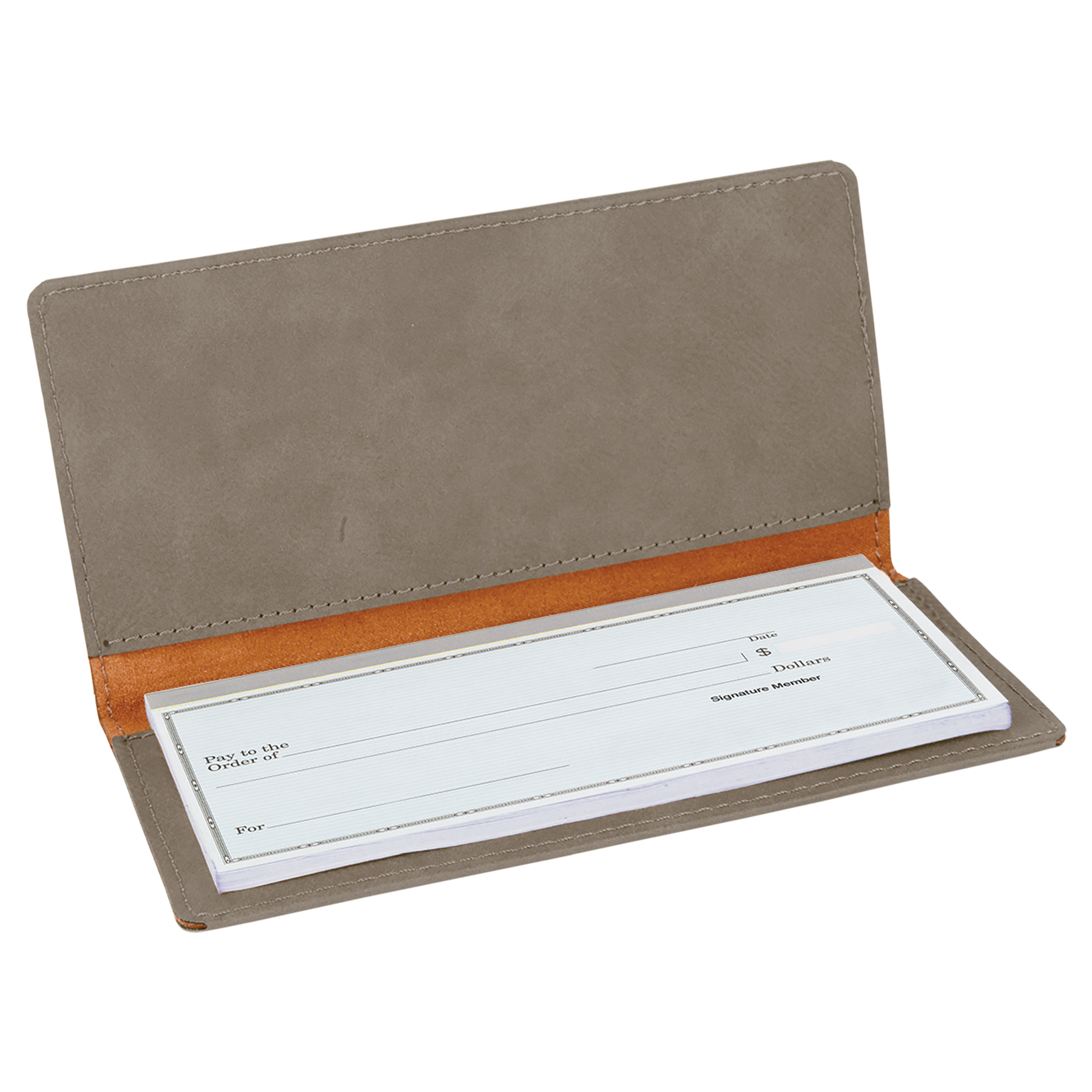 Gray Leatherette Checkbook Cover