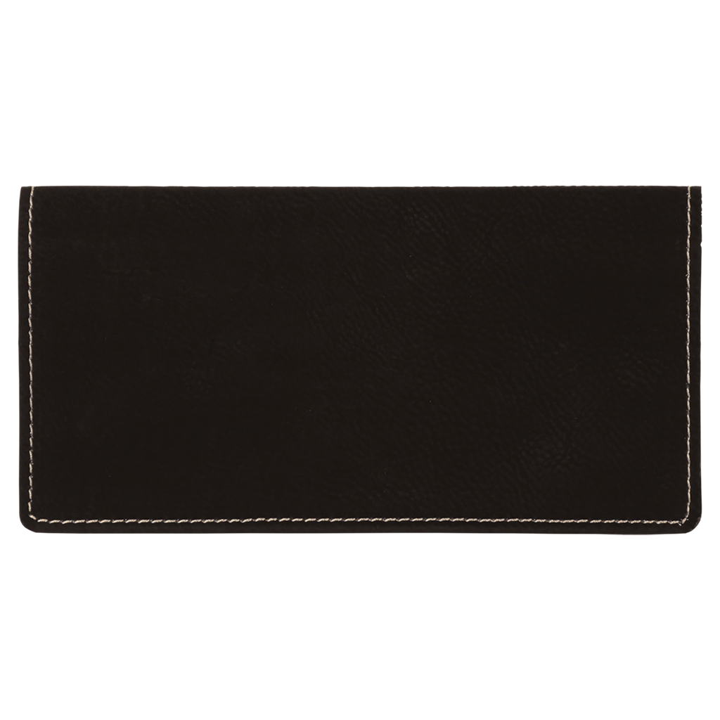 Black/Silver Leatherette Checkbook Cover blank-preview