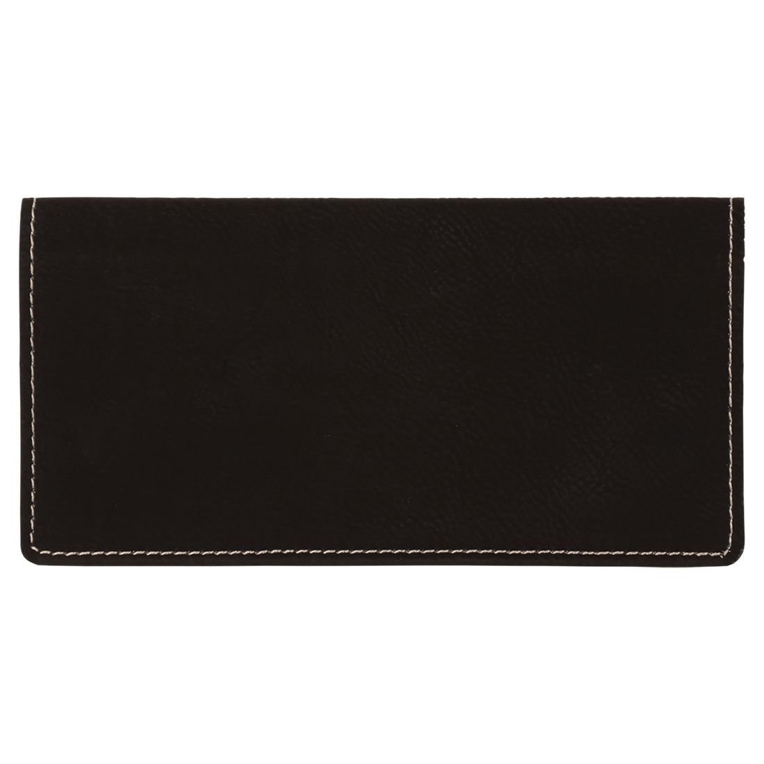 Leatherette Checkbook Cover – Black (Silver) preview