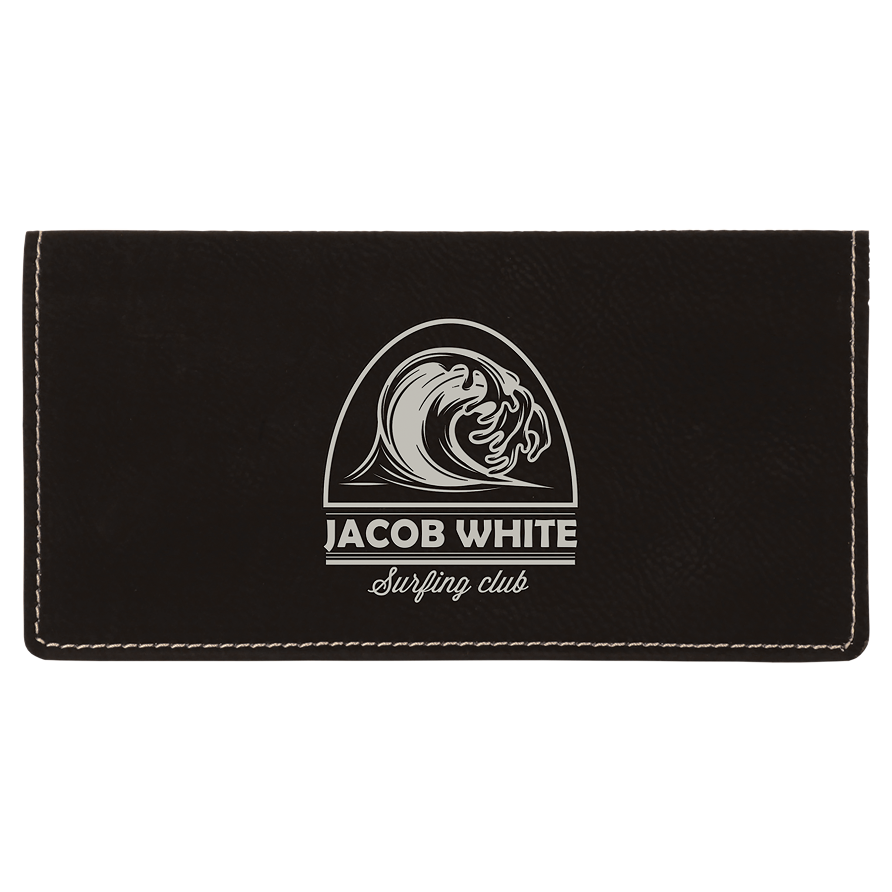 Black/Silver Leatherette Checkbook Cover