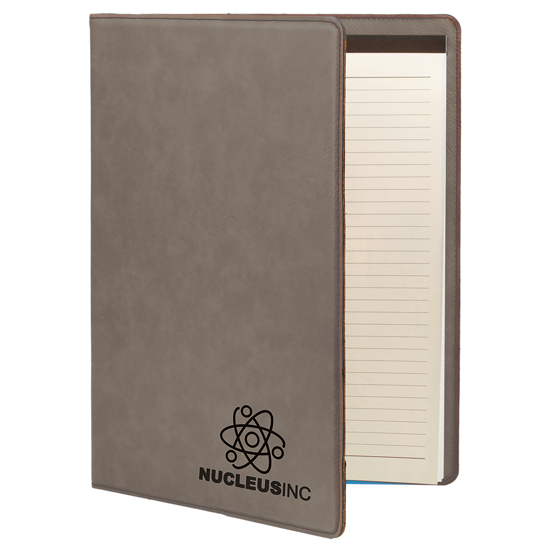 Gray Leatherette Portfolio with Notepad