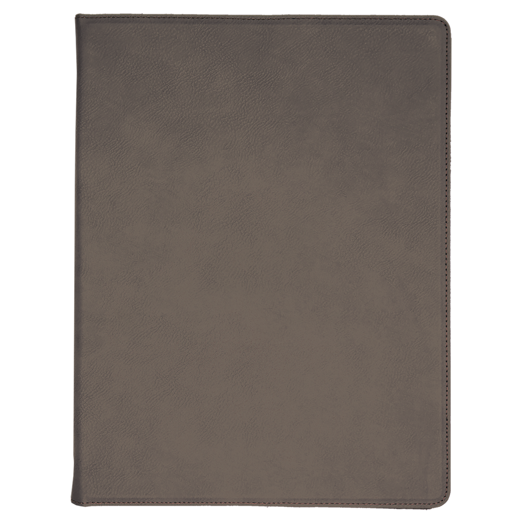 Gray Leatherette Portfolio with Notepad blank-preview