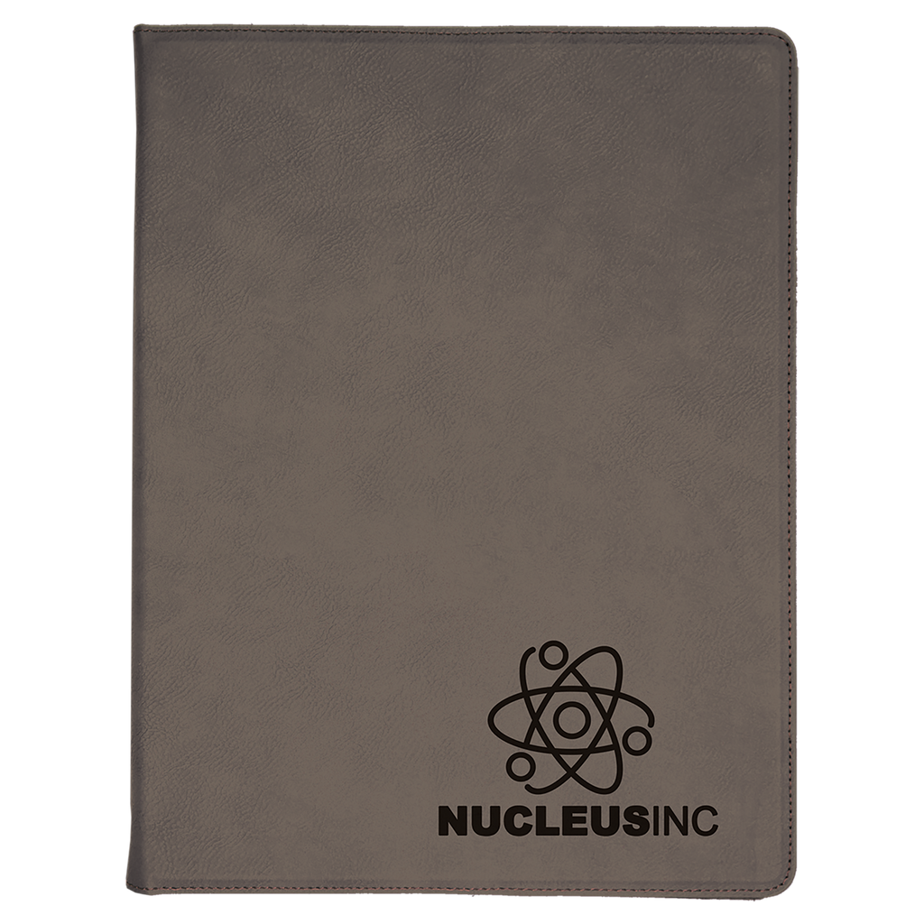 Gray Leatherette Portfolio with Notepad