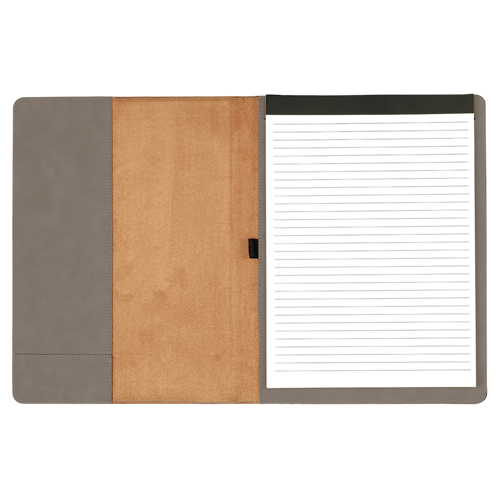 Gray Leatherette Portfolio with Notepad