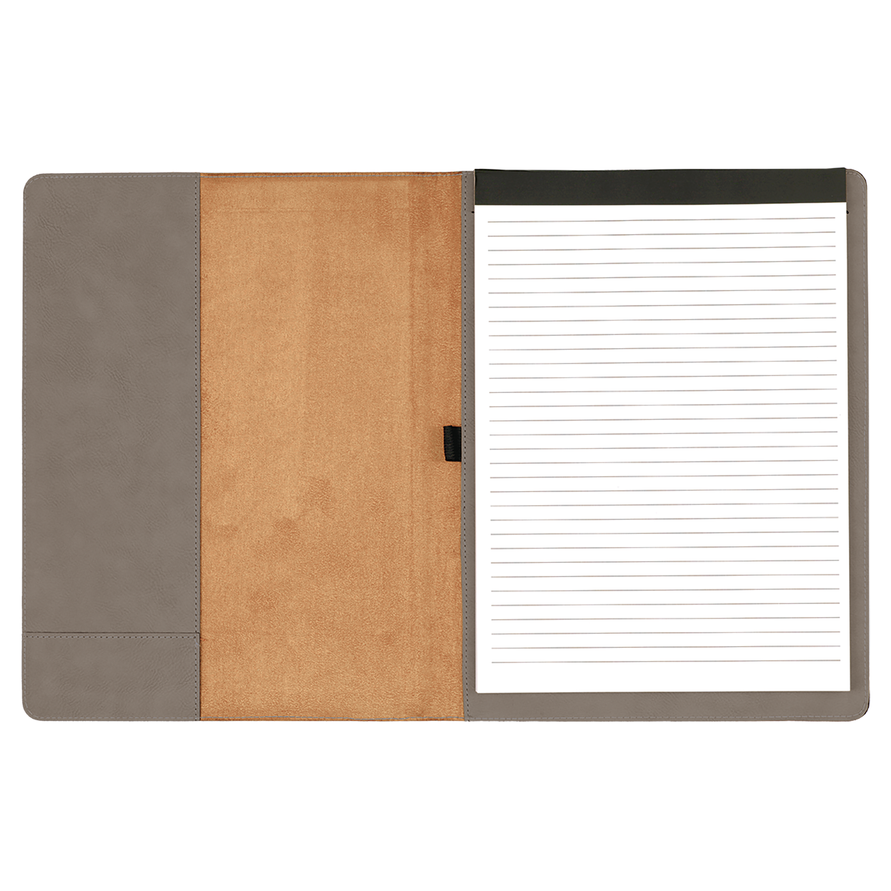 Gray Leatherette Portfolio with Notepad