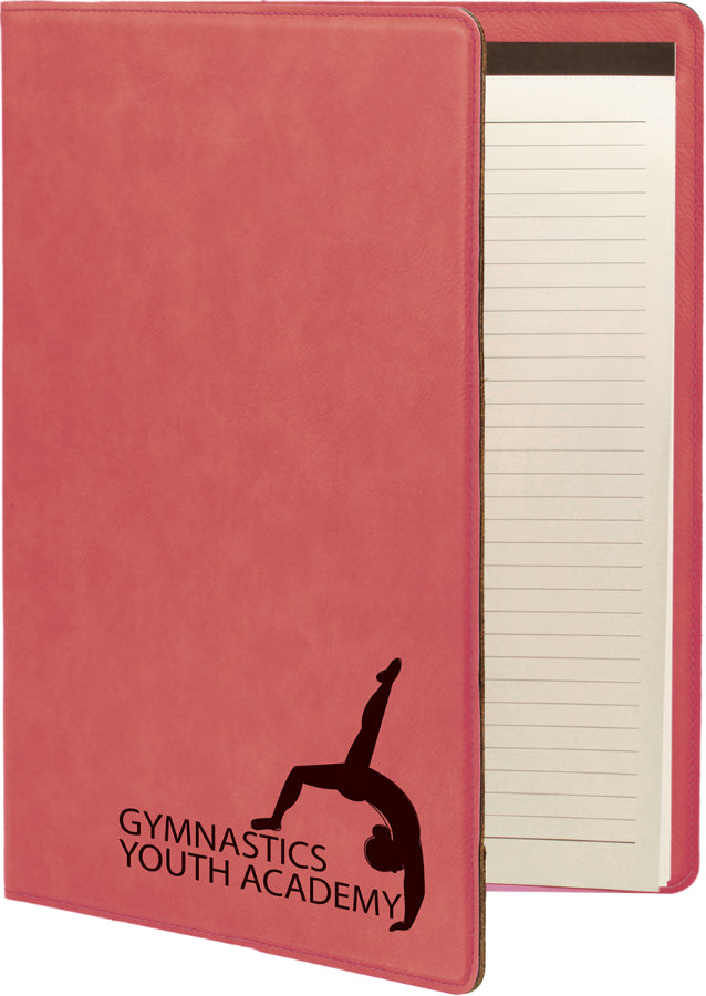 Pink Leatherette Portfolio with Notepad