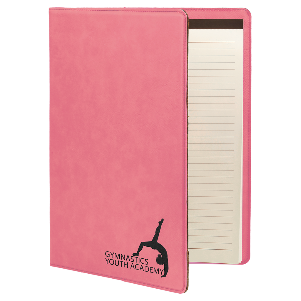 Pink Leatherette Portfolio with Notepad