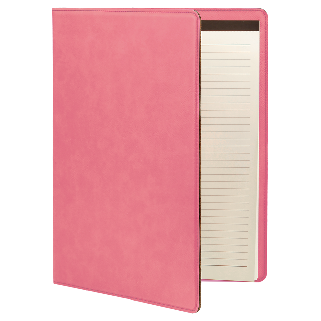 Pink Leatherette Portfolio with Notepad blank-preview