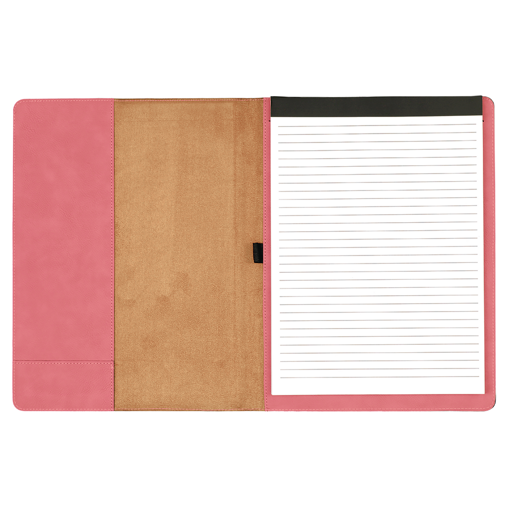 Pink Leatherette Portfolio with Notepad