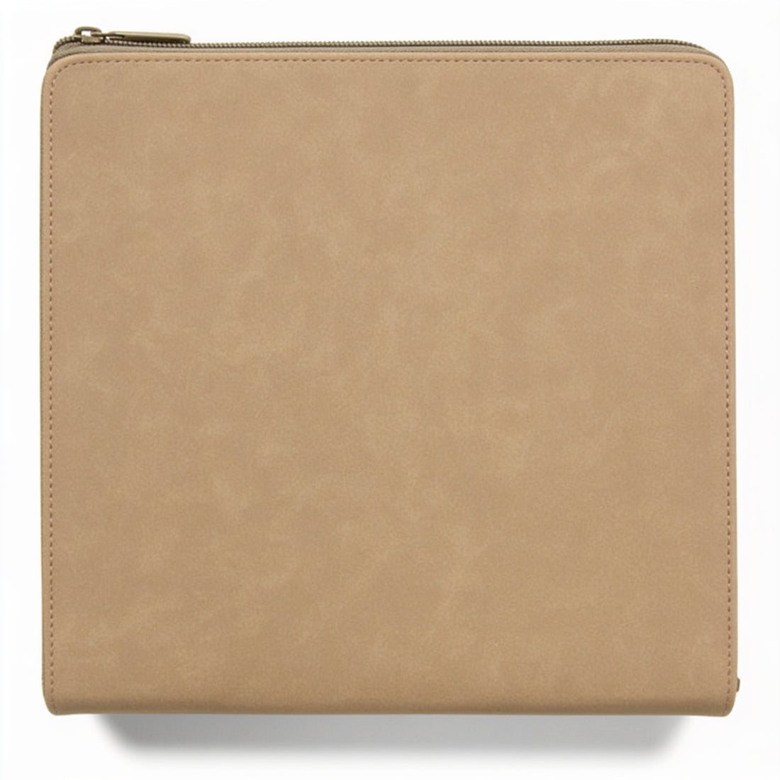 Leatherette Zipper Portfolio with Notepad – Light Brown preview