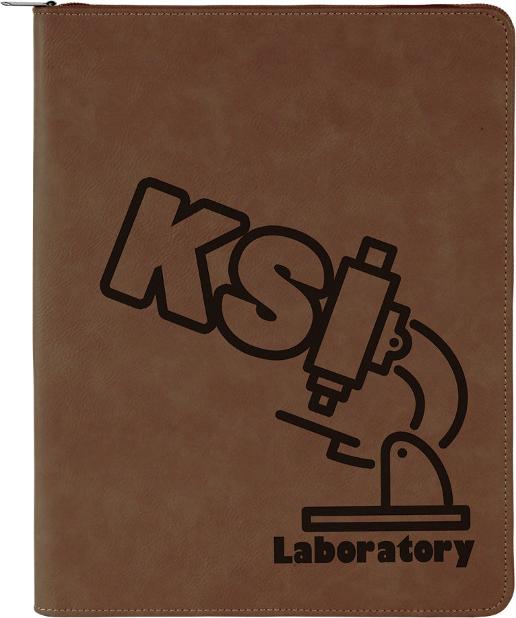 Dark Brown Leatherette Portfolio with Zipper