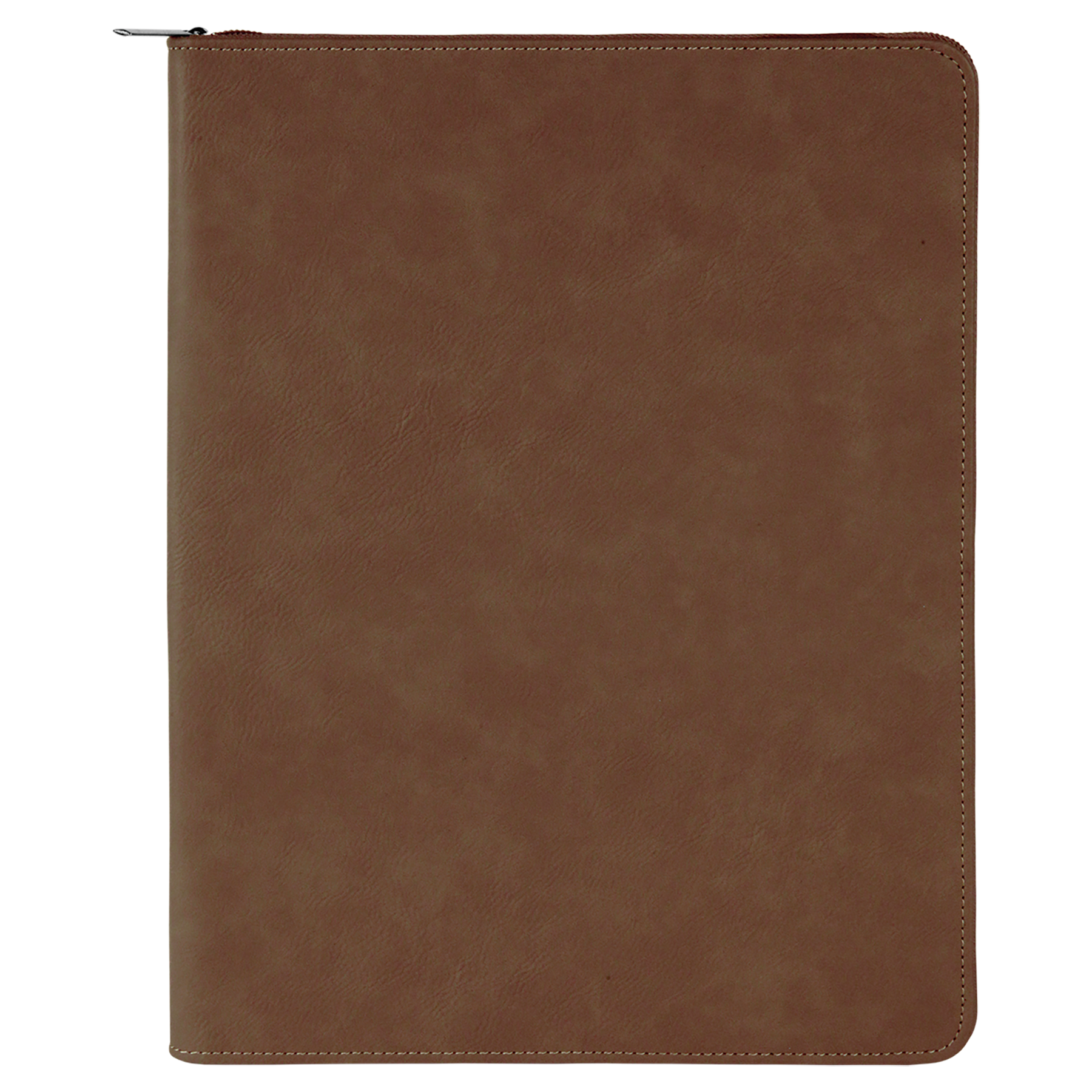 Dark Brown Leatherette Portfolio with Zipper blank-preview