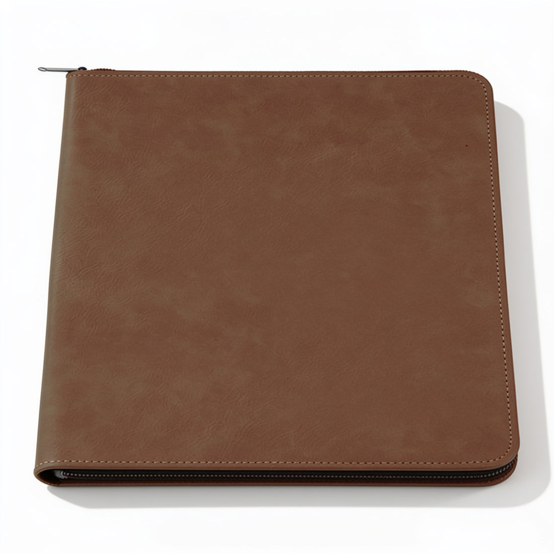Leatherette Zipper Portfolio with Notepad – Dark brown preview