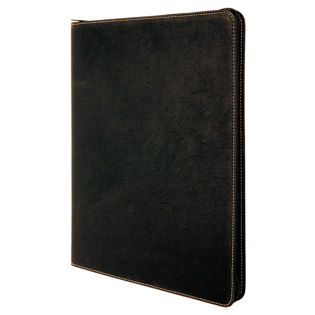 Black/Gold Leatherette Portfolio with Zipper preview