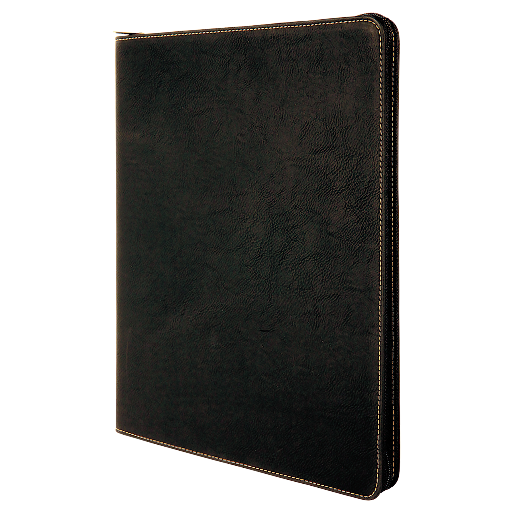 Black/Gold Leatherette Portfolio with Zipper blank-preview