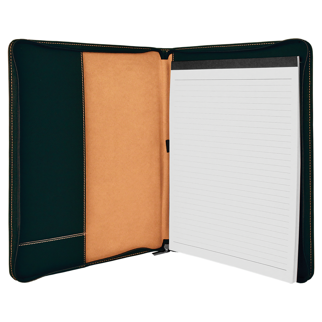 Black/Gold Leatherette Portfolio with Zipper