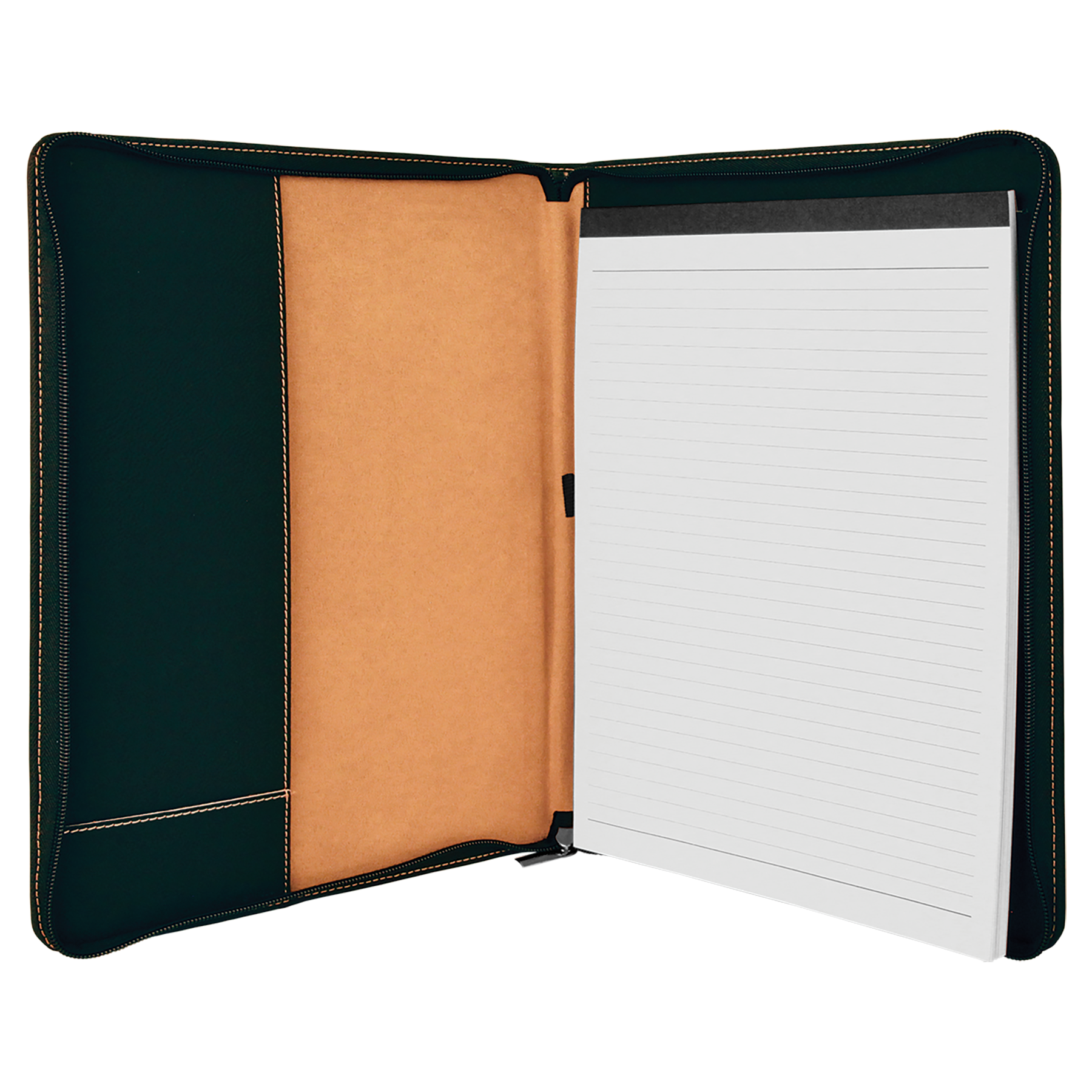 Black/Gold Leatherette Portfolio with Zipper