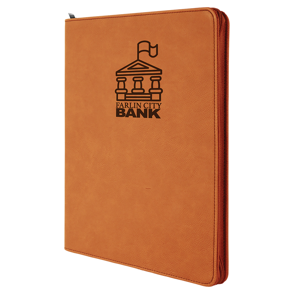 Rawhide Leatherette Portfolio with Zipper
