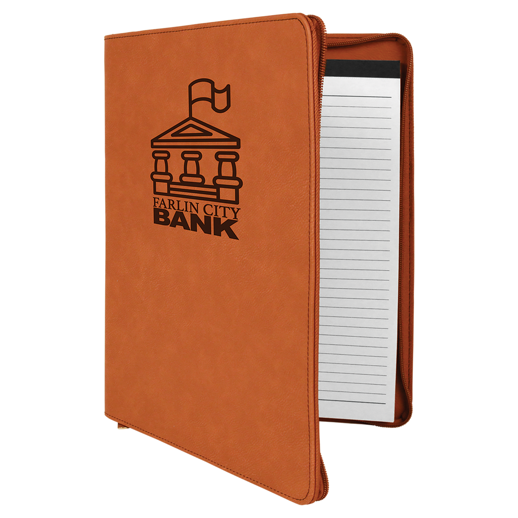 Rawhide Leatherette Portfolio with Zipper