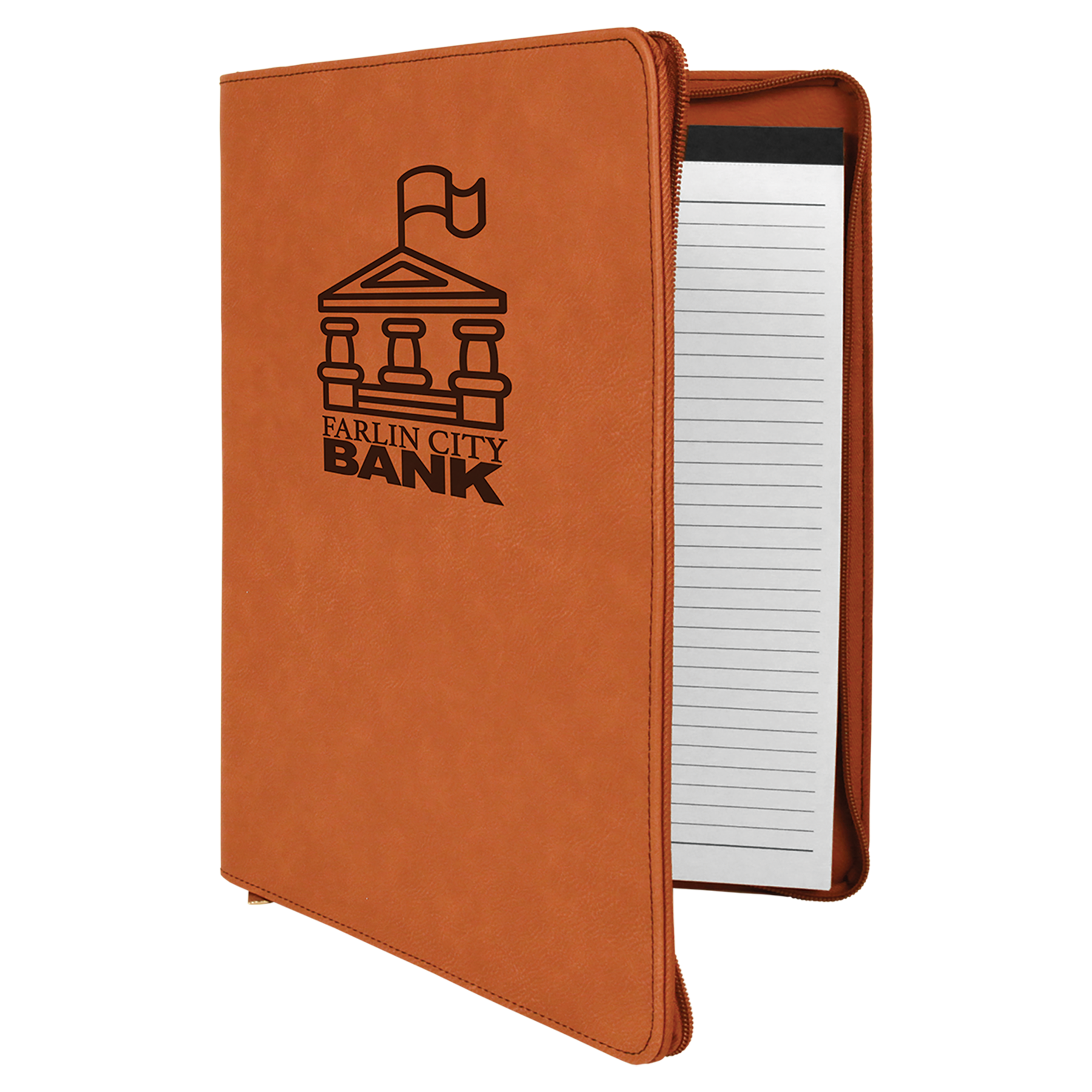 Rawhide Leatherette Portfolio with Zipper