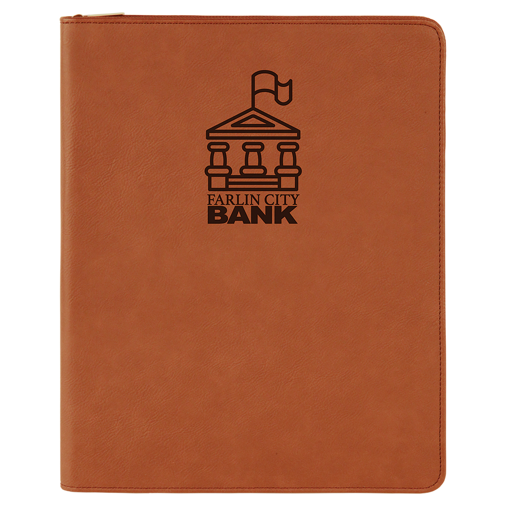 Rawhide Leatherette Portfolio with Zipper