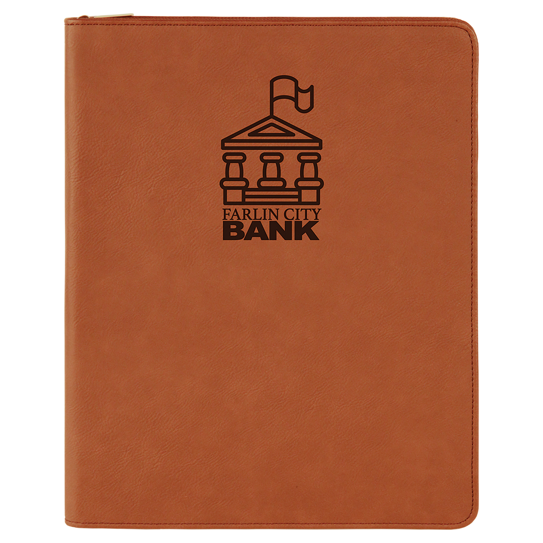 Rawhide Leatherette Portfolio with Zipper