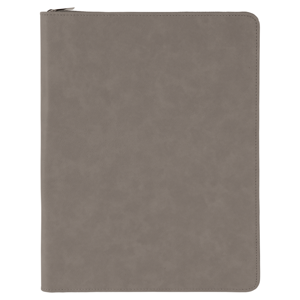 Gray Leatherette Portfolio with Zipper blank-preview