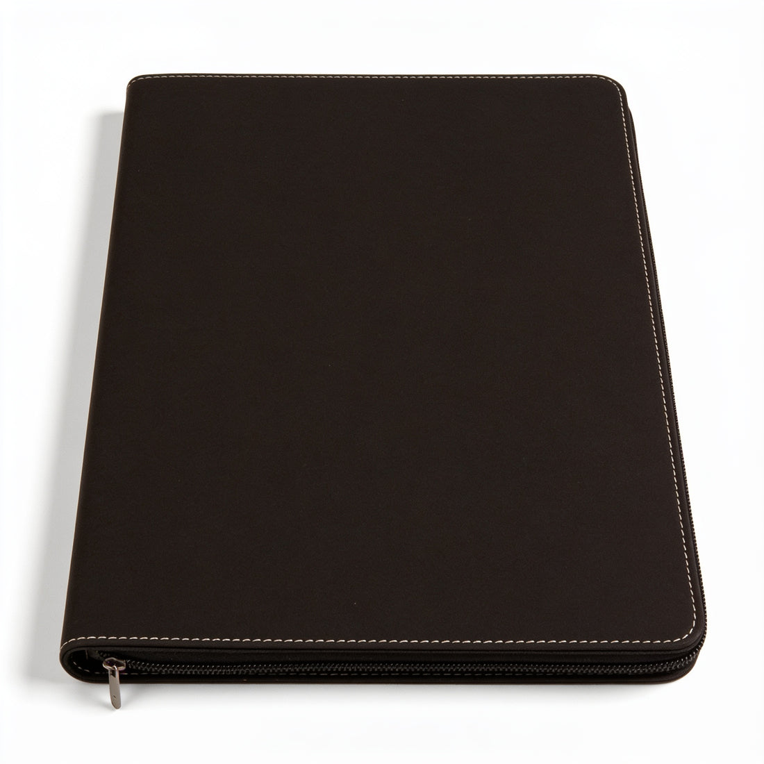 Leatherette Zipper Portfolio with Notepad – Black (Silver) preview
