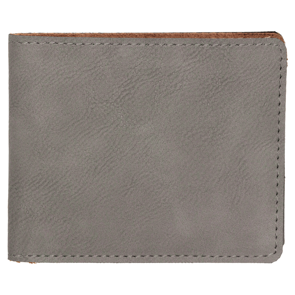 Gray Leatherette Bifold Wallet blank-preview