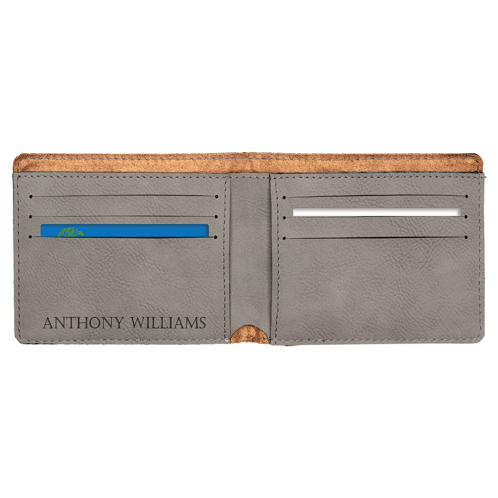 Gray Leatherette Bifold Wallet