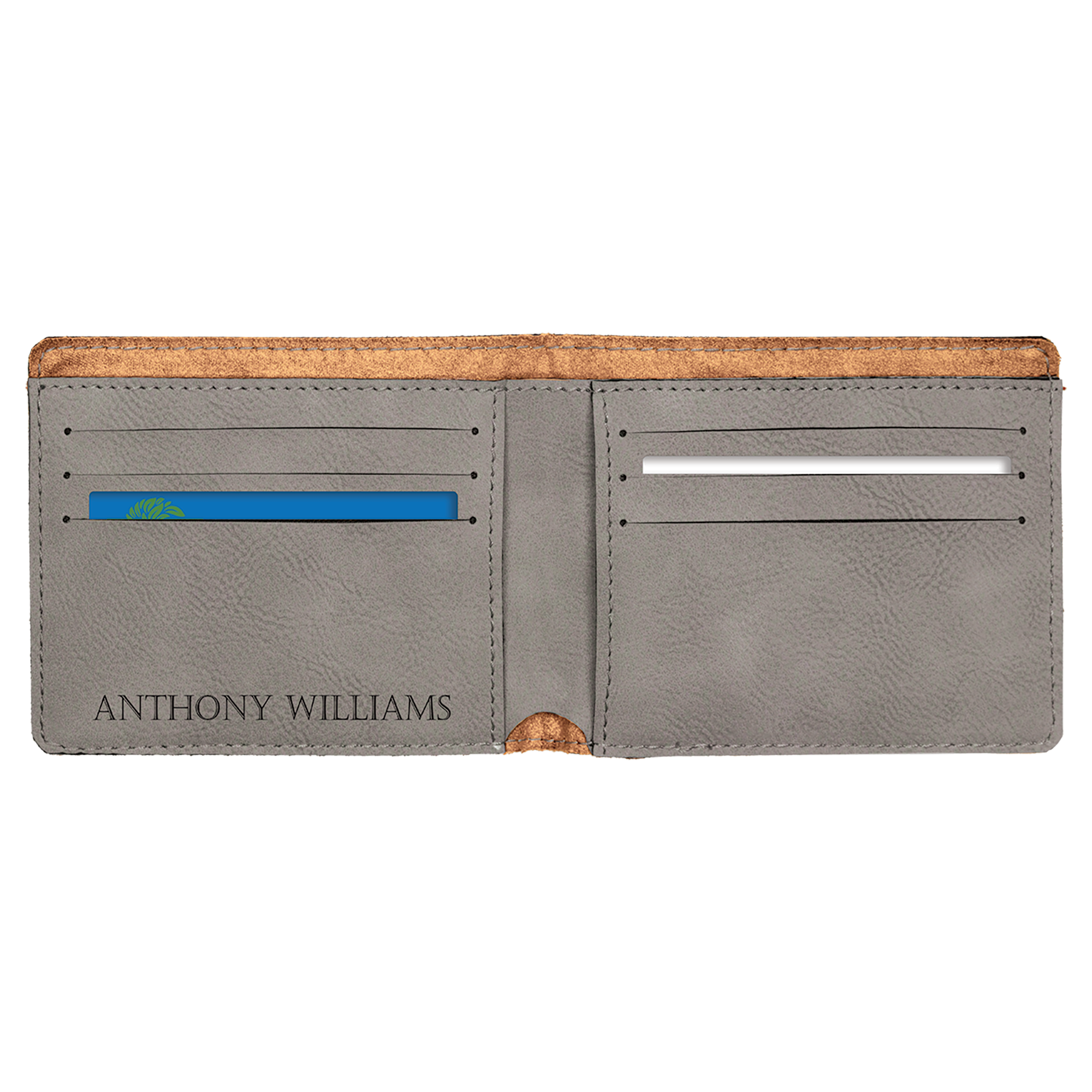 Gray Leatherette Bifold Wallet