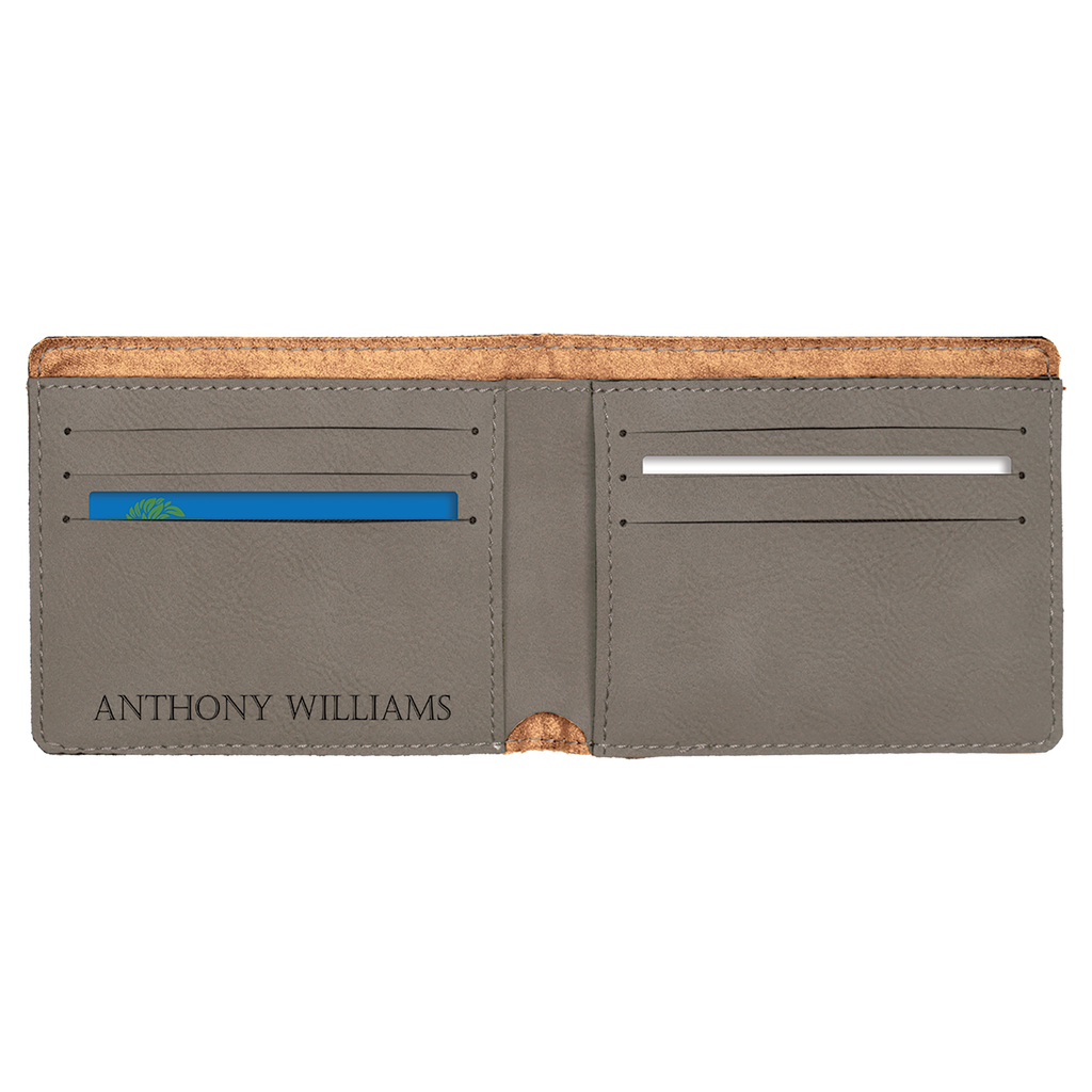 Gray Leatherette Bifold Wallet