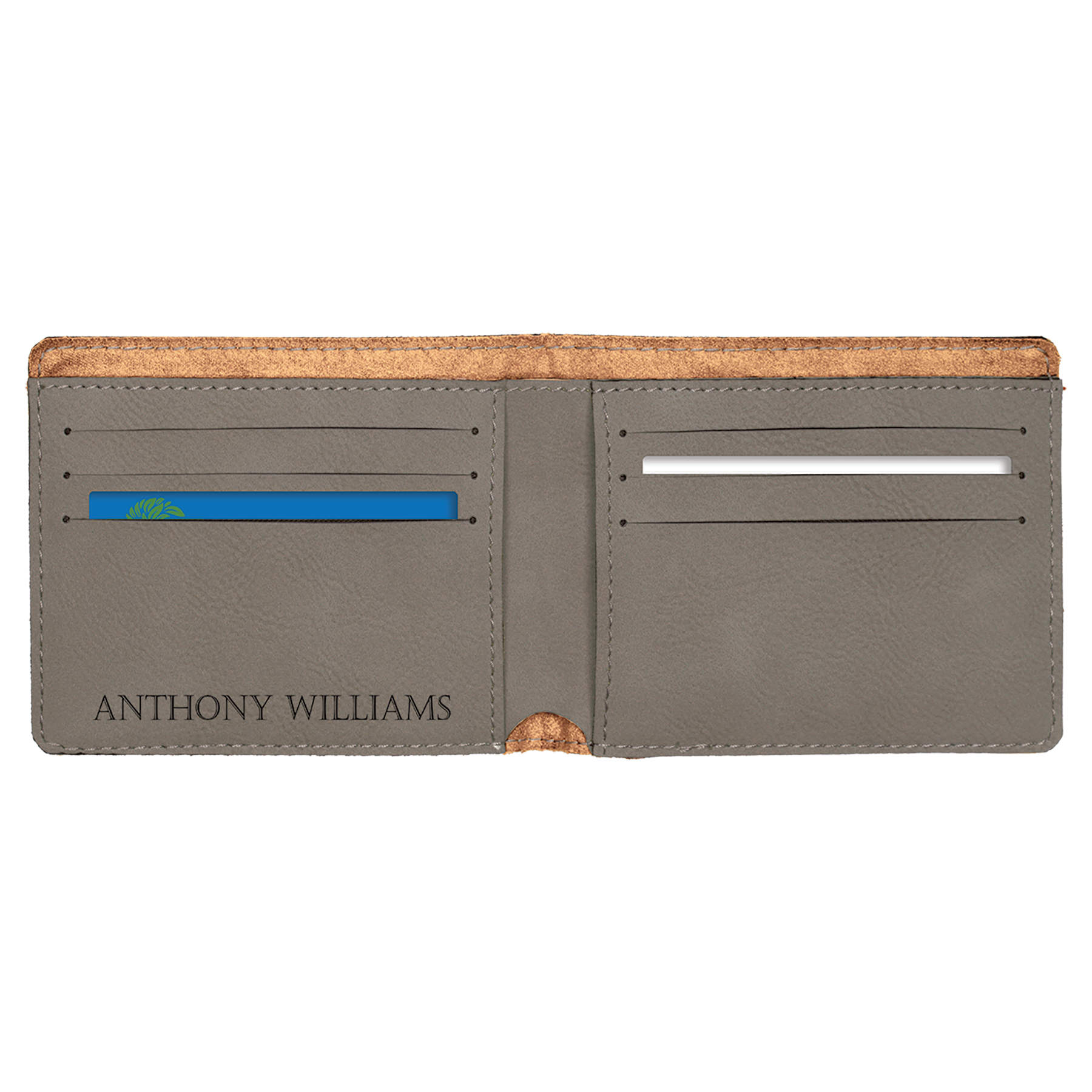 Gray Leatherette Bifold Wallet