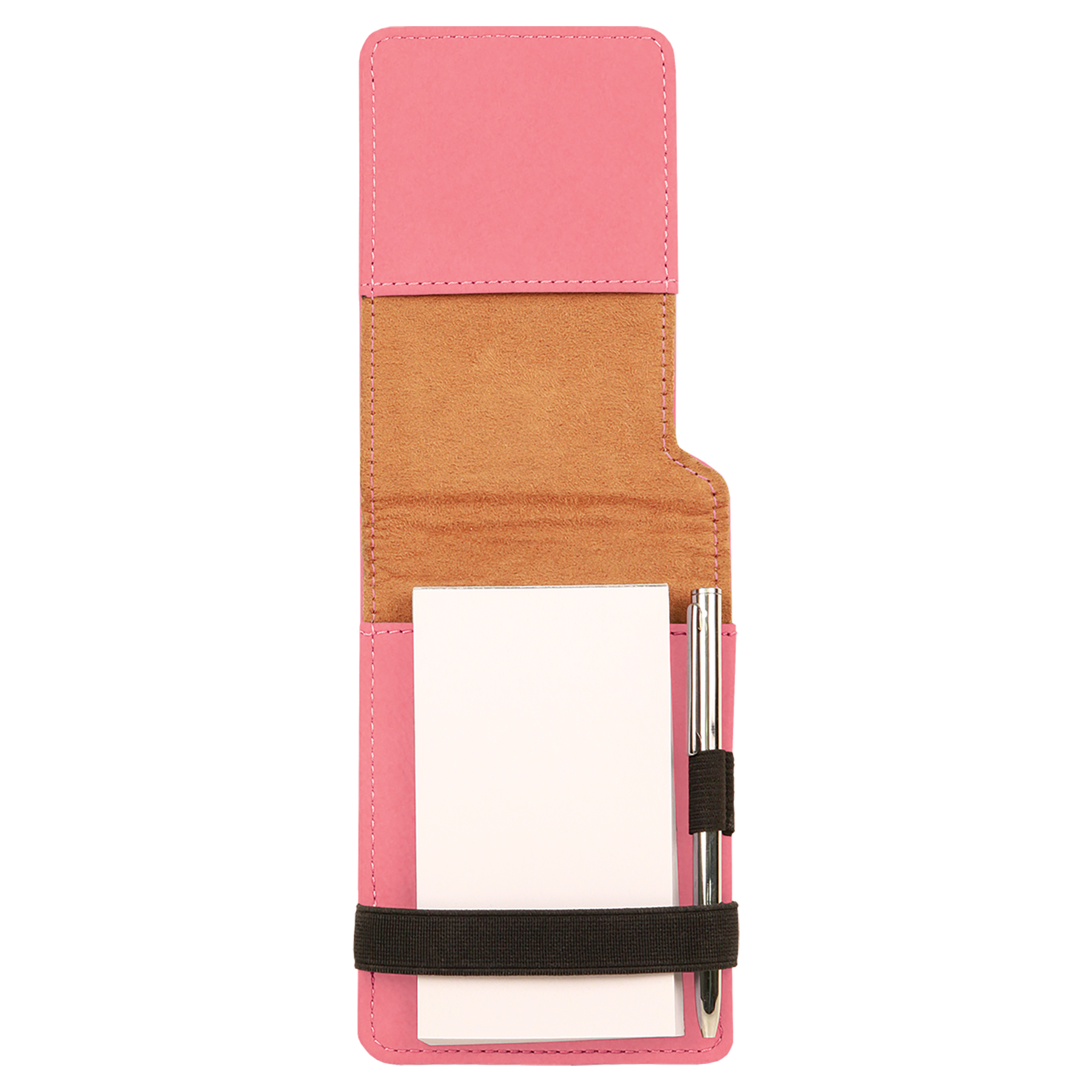 Pink Leatherette Mini Notepad with Pen