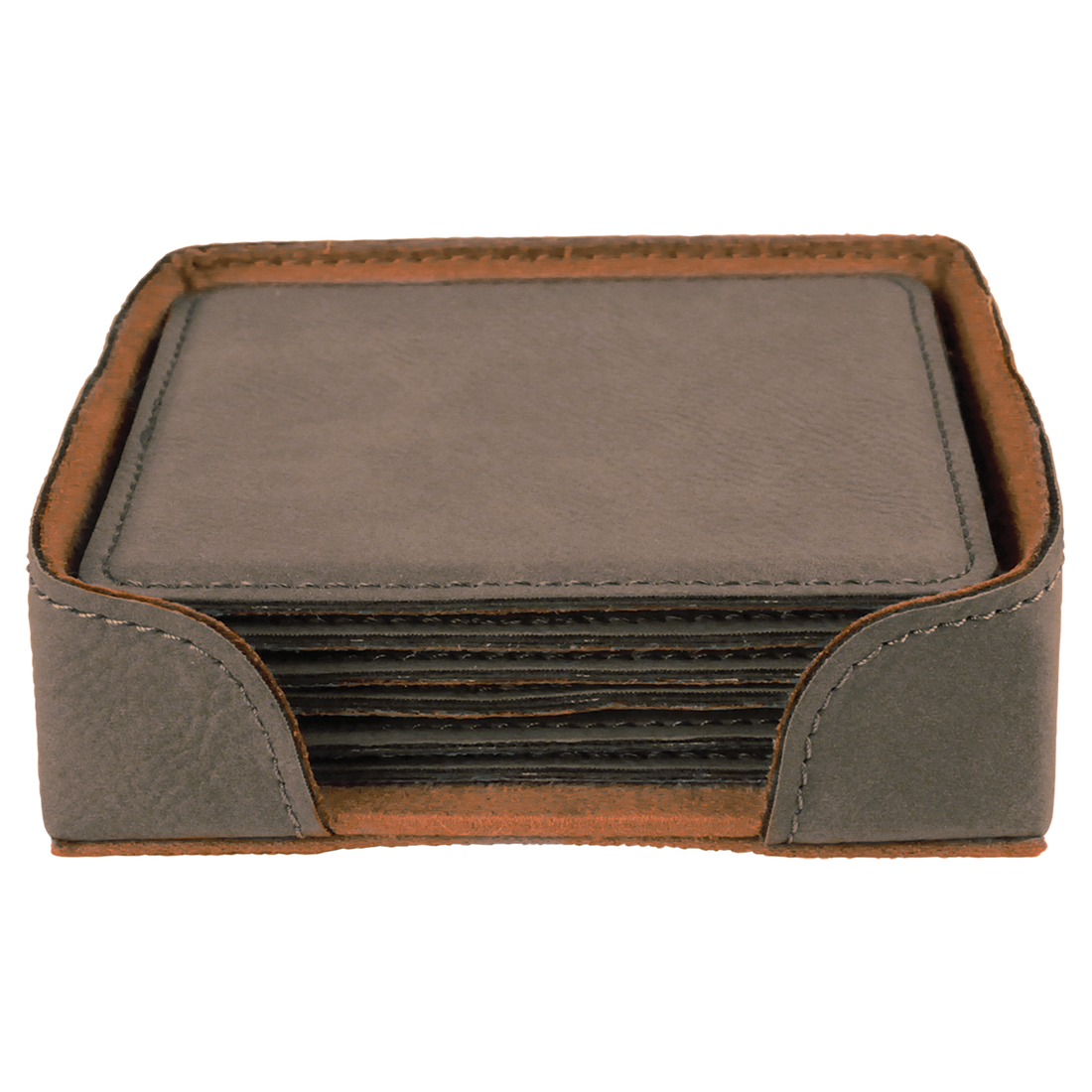 Gray Square Leatherette 6-Coaster Set preview