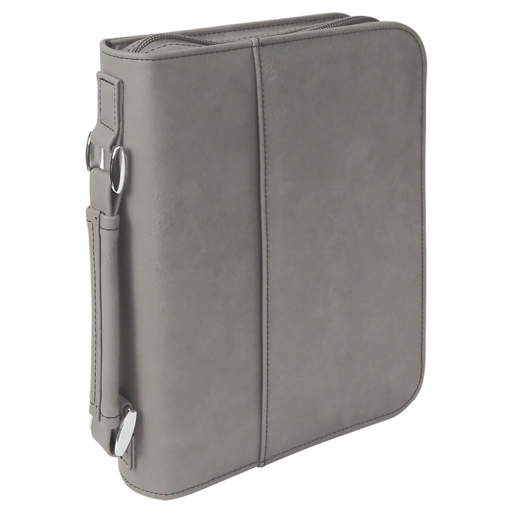 Gray Leatherette Book/Bible Cover with Zipper blank-preview