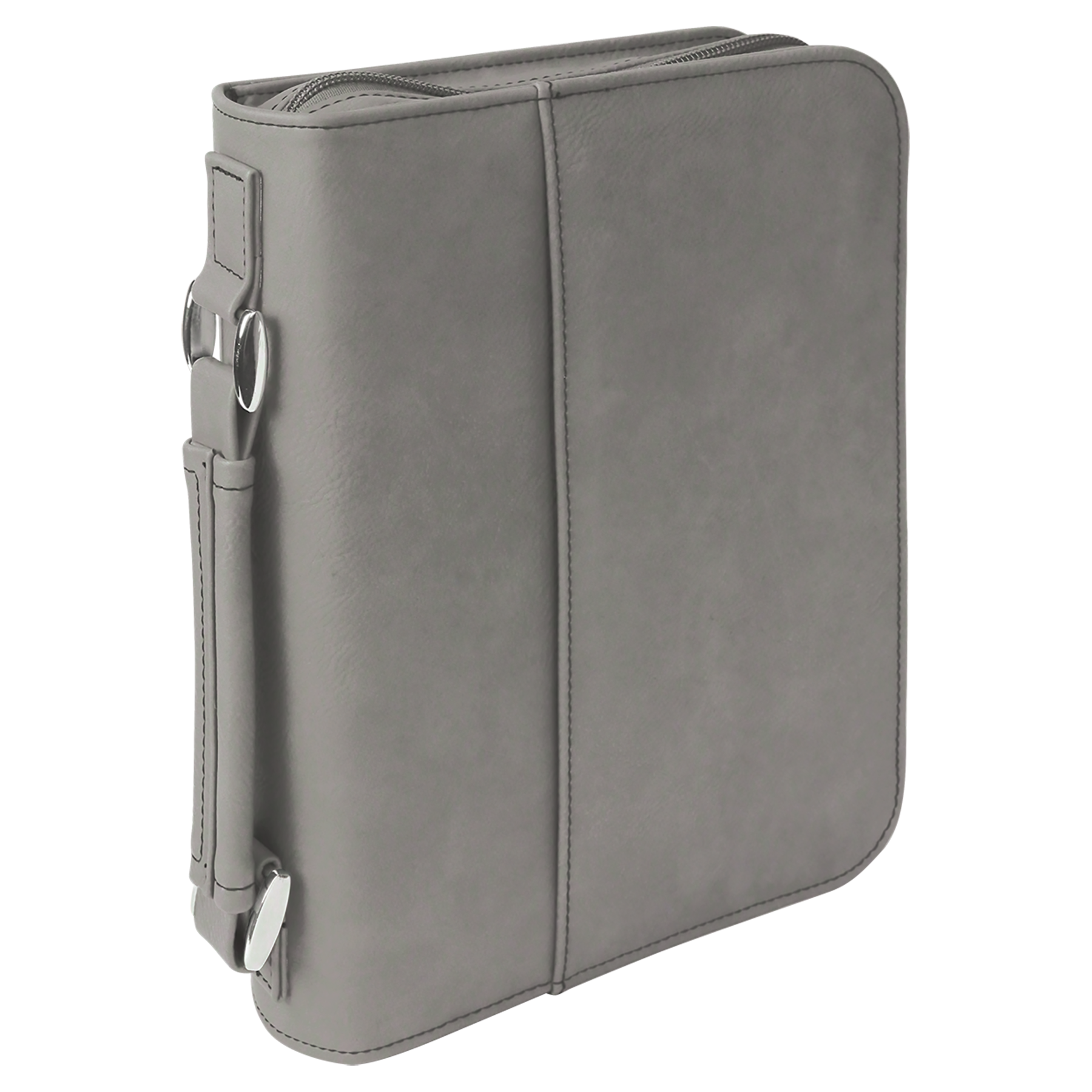 Gray Leatherette Book/Bible Cover with Zipper blank-preview