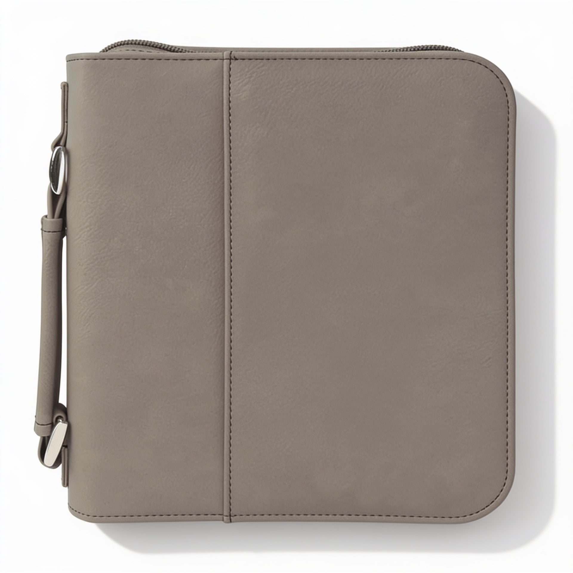 Gray Leatherette Book/Bible Cover with Zipper blank-preview-flat